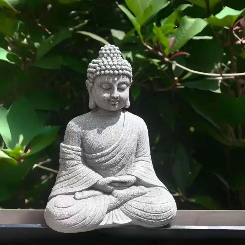 KaizenScrolls™ Handcrafted Buddha Calm Resting Statue | Serenity Décor