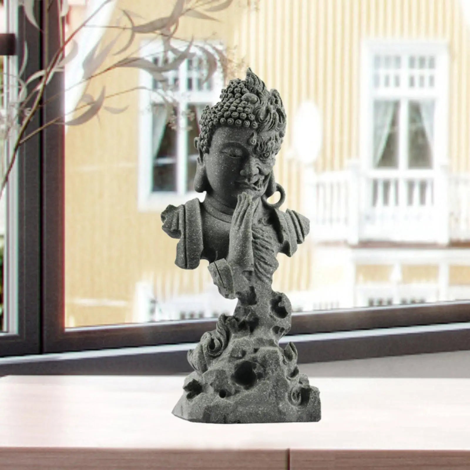 KaizenScrolls™ Handcrafted Stone Peace & Strength Statue