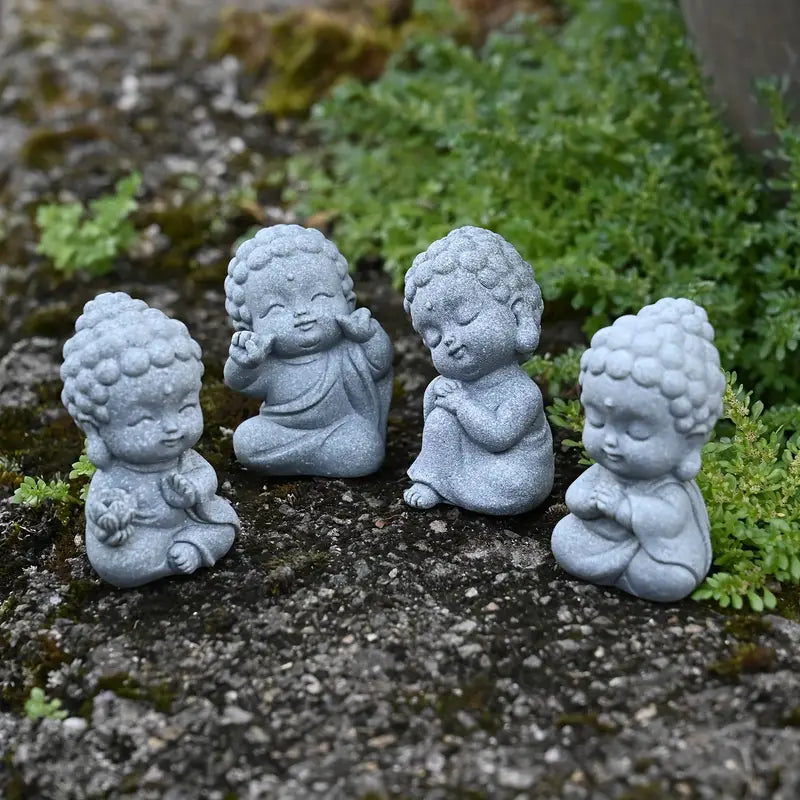 KaizenScrolls™ Handcrafted Stone Jizo Zen Statues