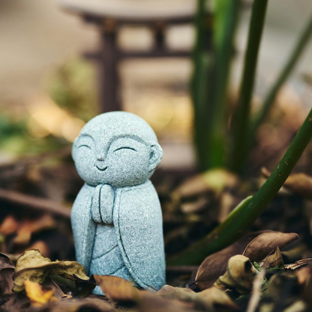KaizenScrolls™ Handcrafted Stone Zen Jizo Statue Full Set