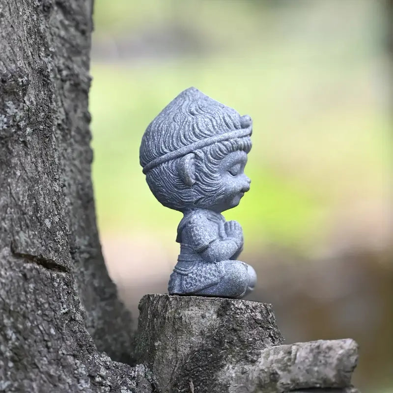 KaizenScrolls™ Handcrafted Stone Zen Sun Wukong Figurine