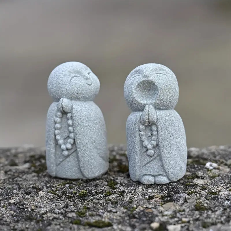 Smiling & Yawning Zen Monk Figurine Set