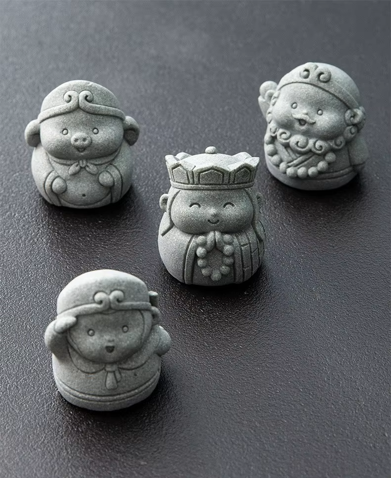 KaizenScrolls™ Handcrafted Stone Zen Kokoro Set Statue