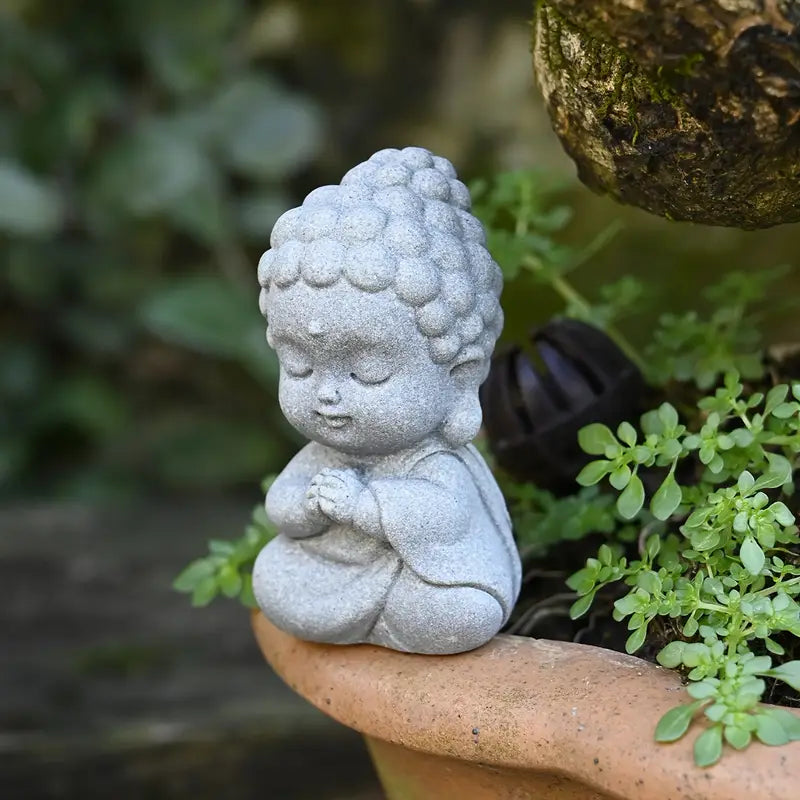KaizenScrolls™ Handcrafted Stone Jizo Zen Statues