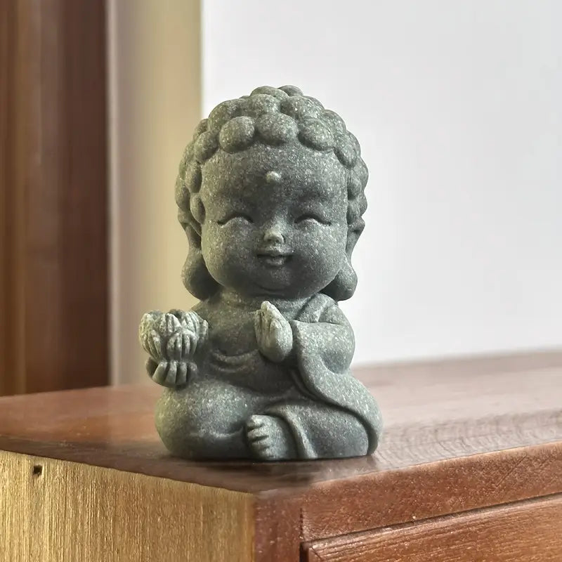 KaizenScrolls™ Handcrafted Stone Jizo Zen Statues