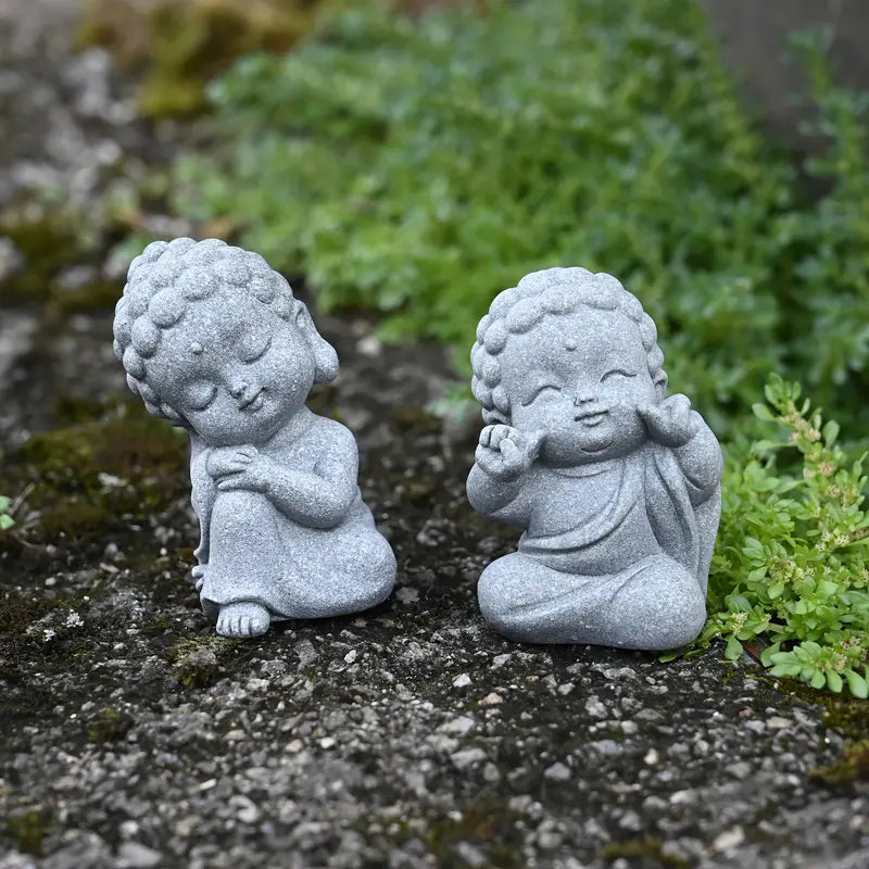 KaizenScrolls™ Handcrafted Stone Jizo Zen Statues