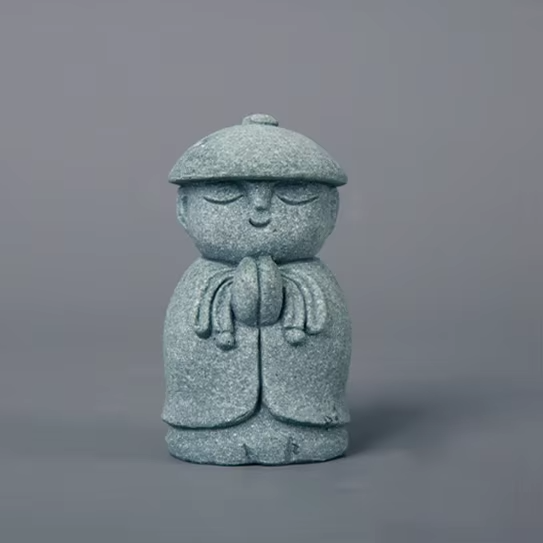 KaizenScrolls™ Handcrafted Stone Zen Jizo Statue Full Set