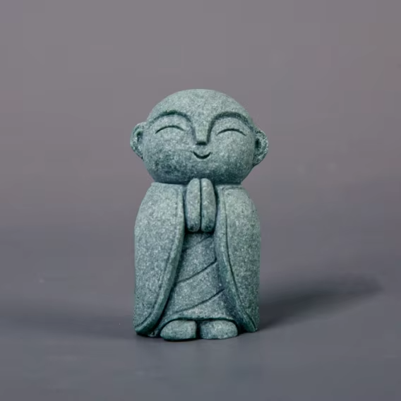 KaizenScrolls™ Handcrafted Stone Zen Jizo Statue Full Set