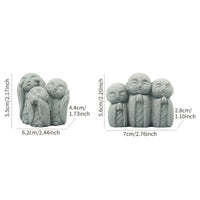 Smiling Praying Monk Statue Set (2pcs)