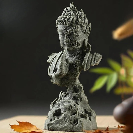 KaizenScrolls™ Handcrafted Stone Peace & Strength Statue