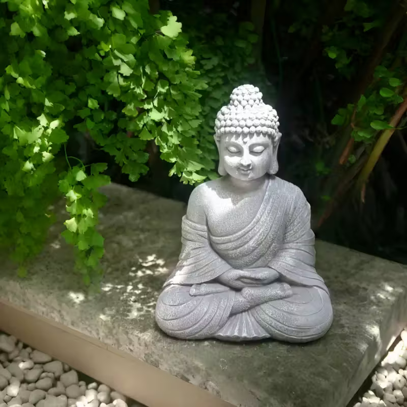 KaizenScrolls™ Handcrafted Buddha Calm Resting Statue | Serenity Décor