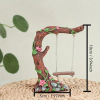 Whimsical Resin Owl Swing Garden Ornament