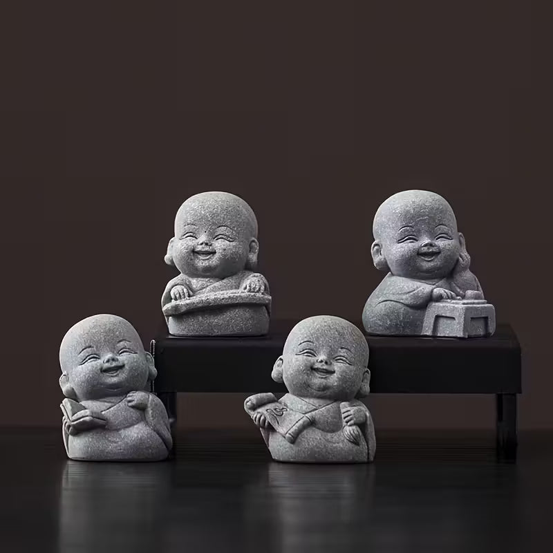 KaizenScrolls™ Handcrafted Stone Zen Baby Monk
