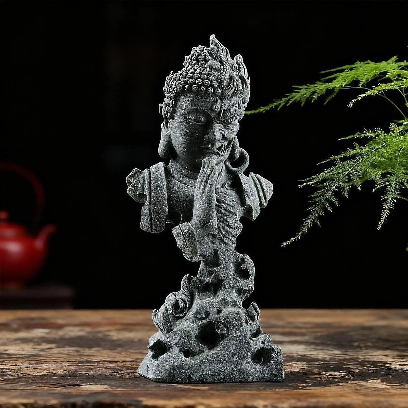 KaizenScrolls™ Handcrafted Stone Peace & Strength Statue