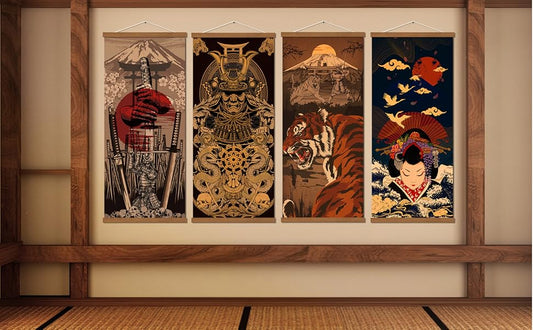 Warrior Legends | Japanese Hanging Scroll Art Collection
