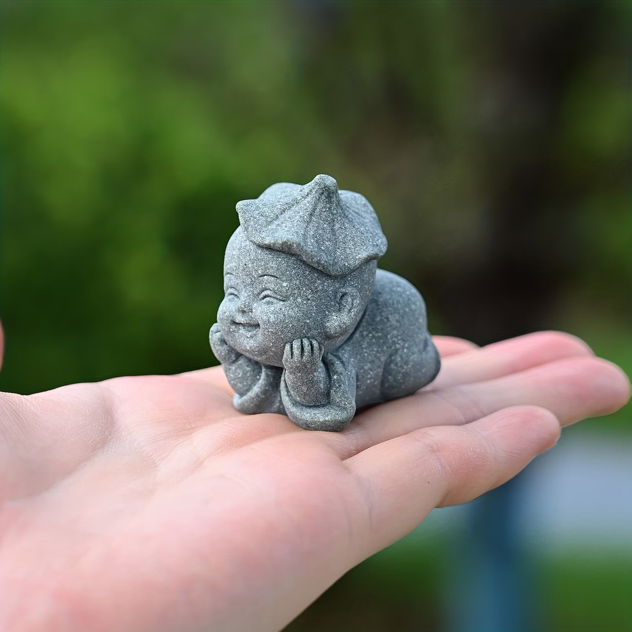 KaizenScrolls™ Handcrafted Stone Zen Baby Monk
