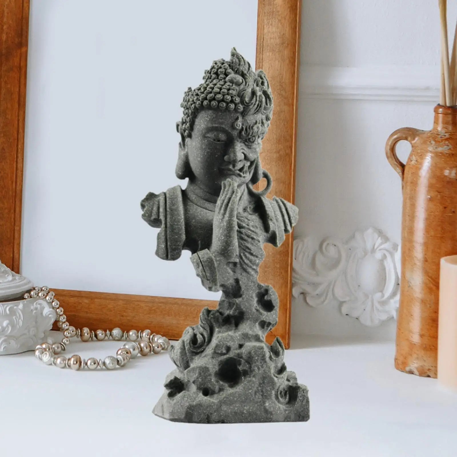 KaizenScrolls™ Handcrafted Stone Peace & Strength Statue