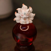 Charming White Fox Resin Statue Decor