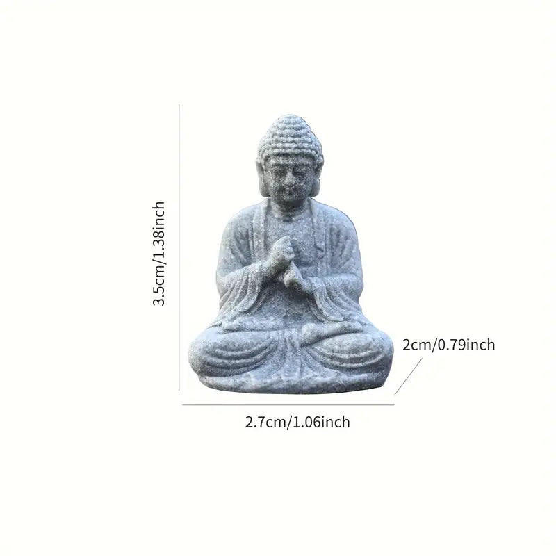 Green Sandstone Mini Amitabha Buddha Statue
