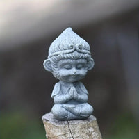 Miniature Prayer Monkey Zen Statue Figurine