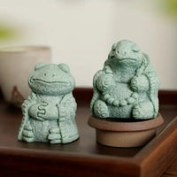 Rustic Stone Frog & Turtle Zen Set