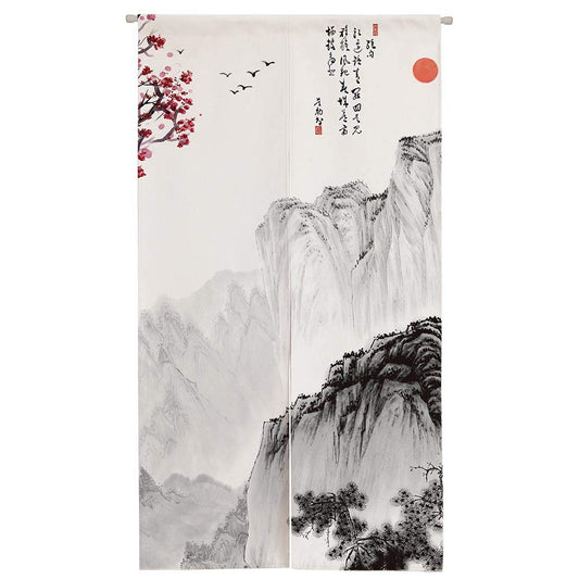 Ofat Home Chinese Ink Painting Doorway Curtain Carps Koi Fishes Japanese Noren Bring You Good Luck Tapestry for Wall Hanging Bedroom Divider Kitchen Partition Bathroom Door Decor, 33.5"x 59"