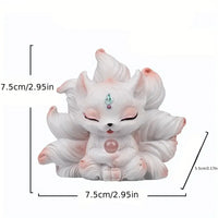 Charming White Fox Resin Statue Decor