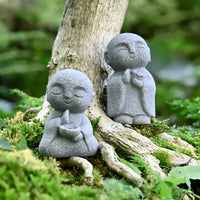 Peaceful Monk Meditation Statue Set (2pcs)