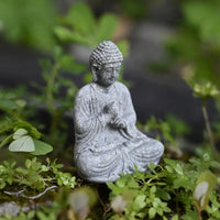 Green Sandstone Mini Amitabha Buddha Statue