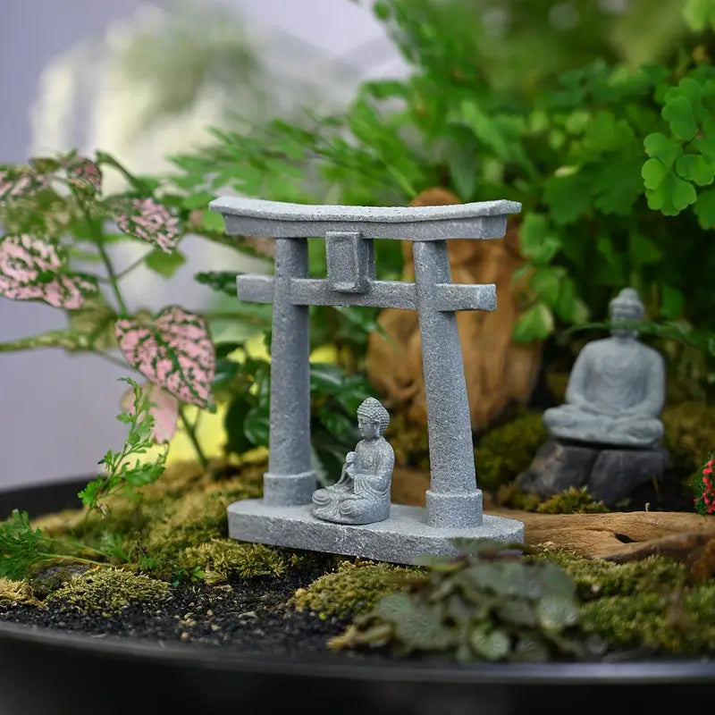 Torii Gate & Buddha Statue Set (2pcs)