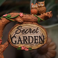Whimsical Resin Owl Swing Garden Ornament