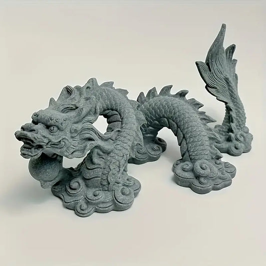 Chinese Resin Dragon God Desk Ornament Set