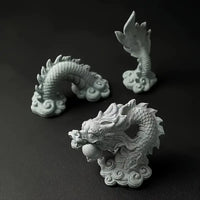 Chinese Resin Dragon God Desk Ornament Set