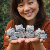 KaizenScrolls™ Handcrafted Stone Zen Cat Figurines
