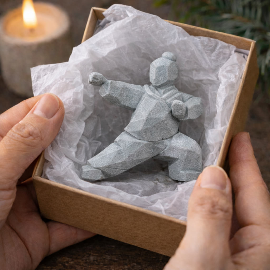 KaizenScrolls™ Handcrafted Stone Martial Arts Statue