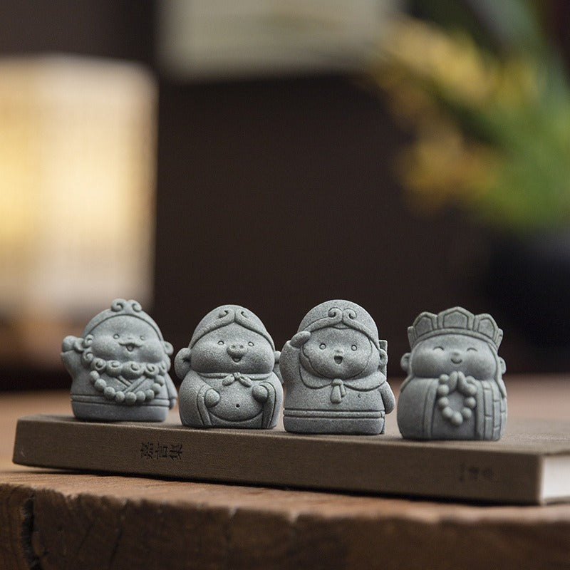 KaizenScrolls™ Handcrafted Stone Zen Kokoro Set Statue
