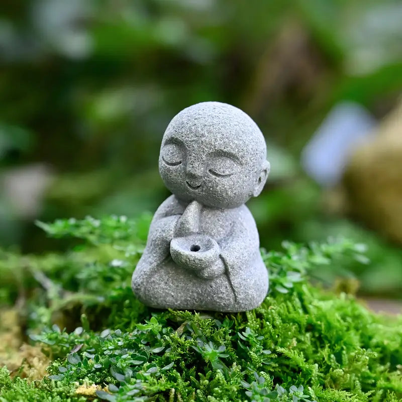Peaceful Monk Meditation Statue Set (2pcs)