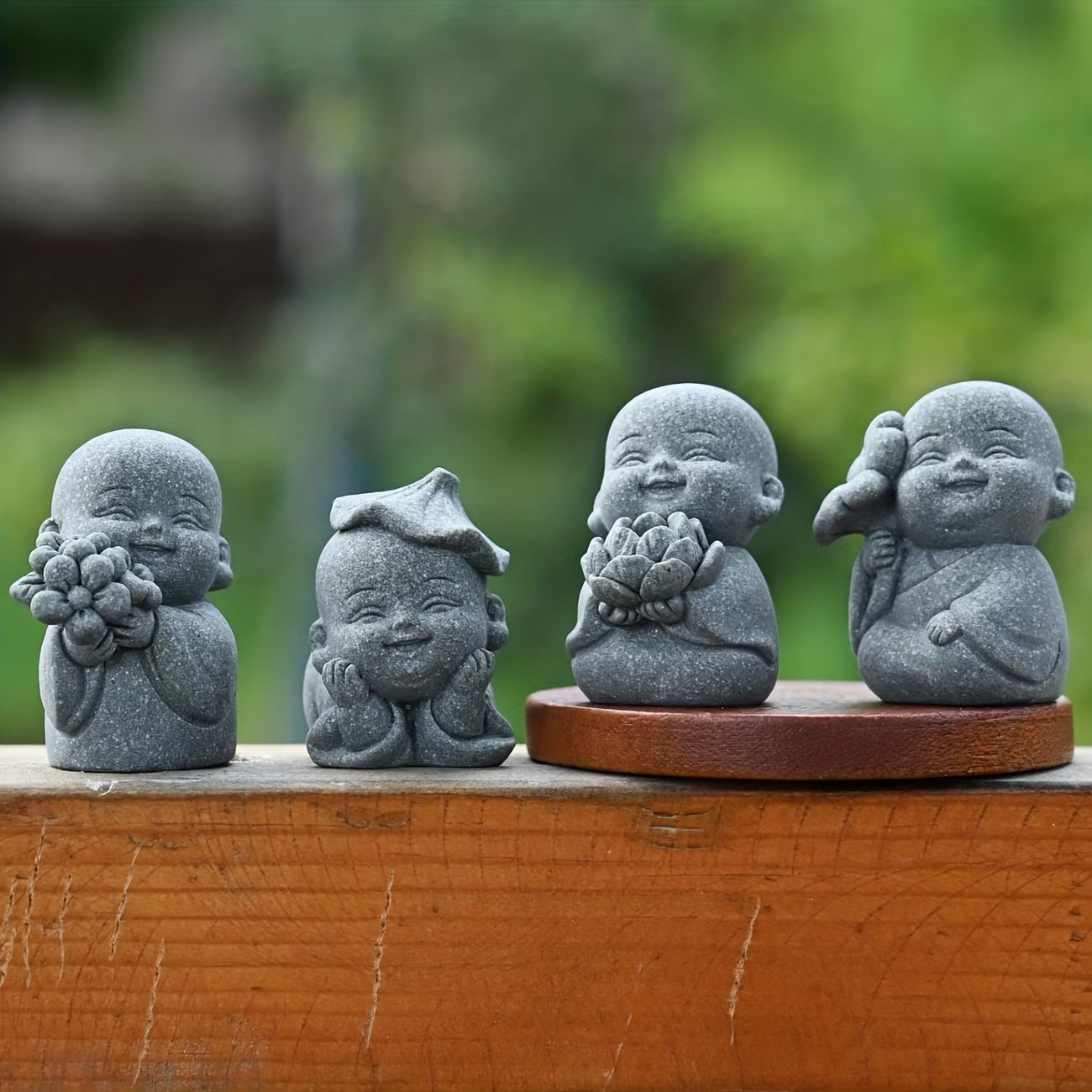 KaizenScrolls™ Handcrafted Stone Zen Baby Monk