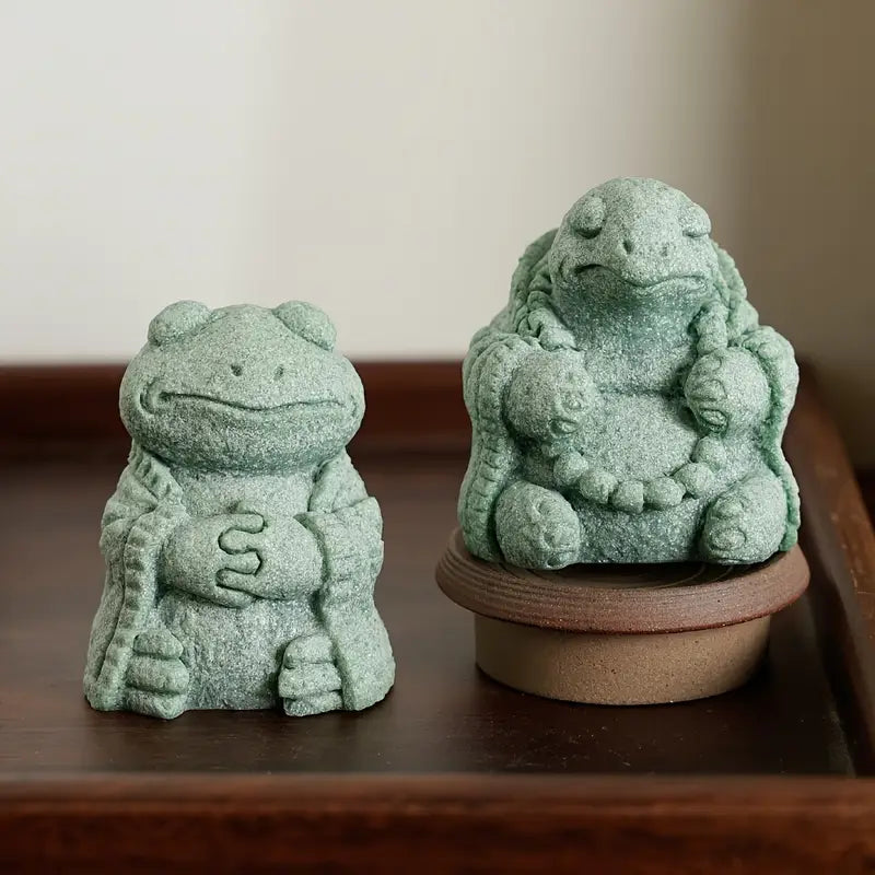 Rustic Stone Frog & Turtle Zen Set