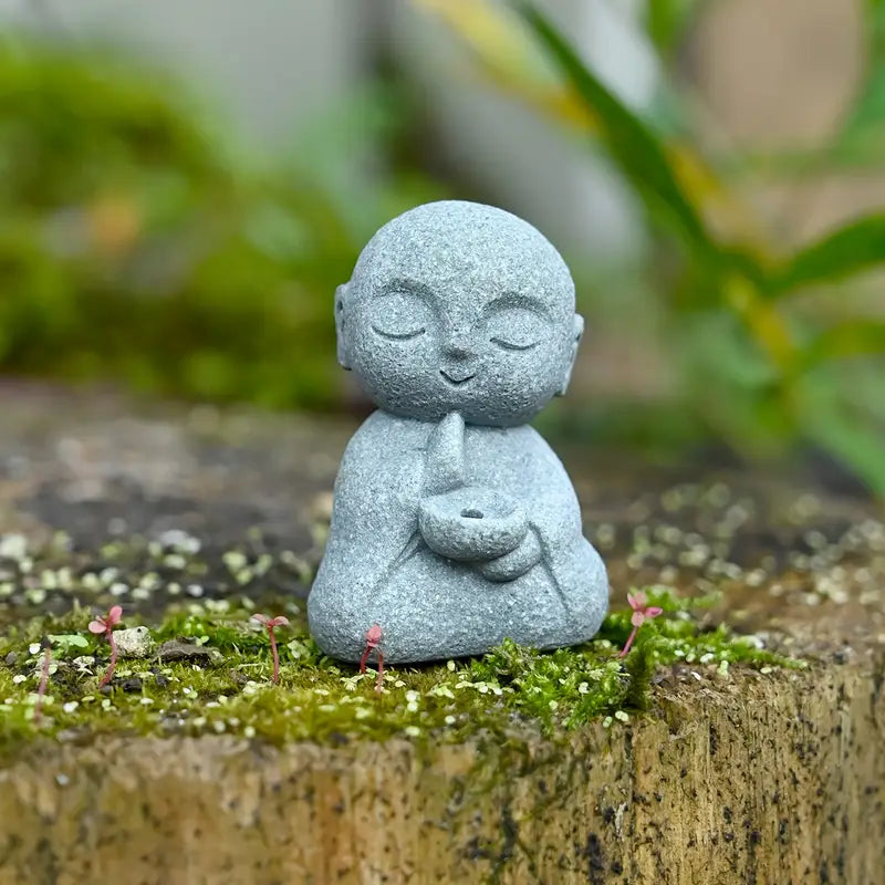 Peaceful Monk Meditation Statue Set (2pcs)