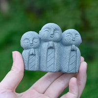 Smiling Praying Monk Statue Set (2pcs)