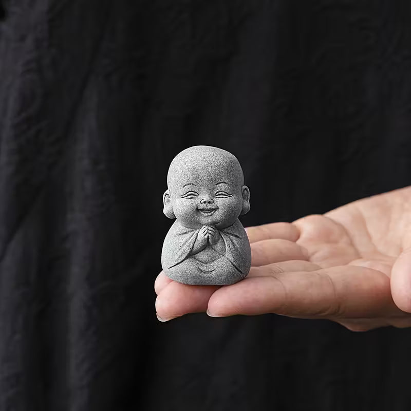 KaizenScrolls™ Handcrafted Stone Zen Baby Monk