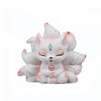 Charming White Fox Resin Statue Decor