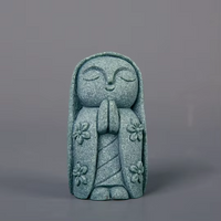 Mini Japanese Zen Monk Statues – 5-Piece Jizo Figurine Set for Bonsai, Garden & Home Decor