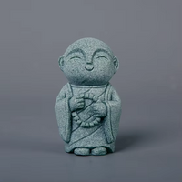 Mini Japanese Zen Monk Statues – 5-Piece Jizo Figurine Set for Bonsai, Garden & Home Decor