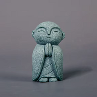 Mini Japanese Zen Monk Statues – 5-Piece Jizo Figurine Set for Bonsai, Garden & Home Decor