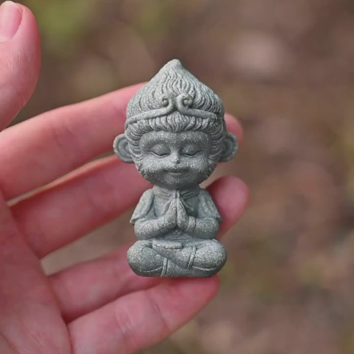 KaizenScrolls™ Handcrafted Stone Zen Sun Wukong Figurine