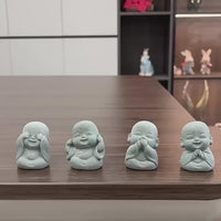 KaizenScrolls™ Handcrafted Stone Zen Baby Monk
