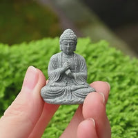 Green Sandstone Mini Amitabha Buddha Statue