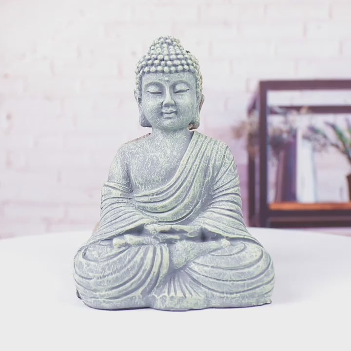 KaizenScrolls™ Handcrafted Buddha Calm Resting Statue | Serenity Décor